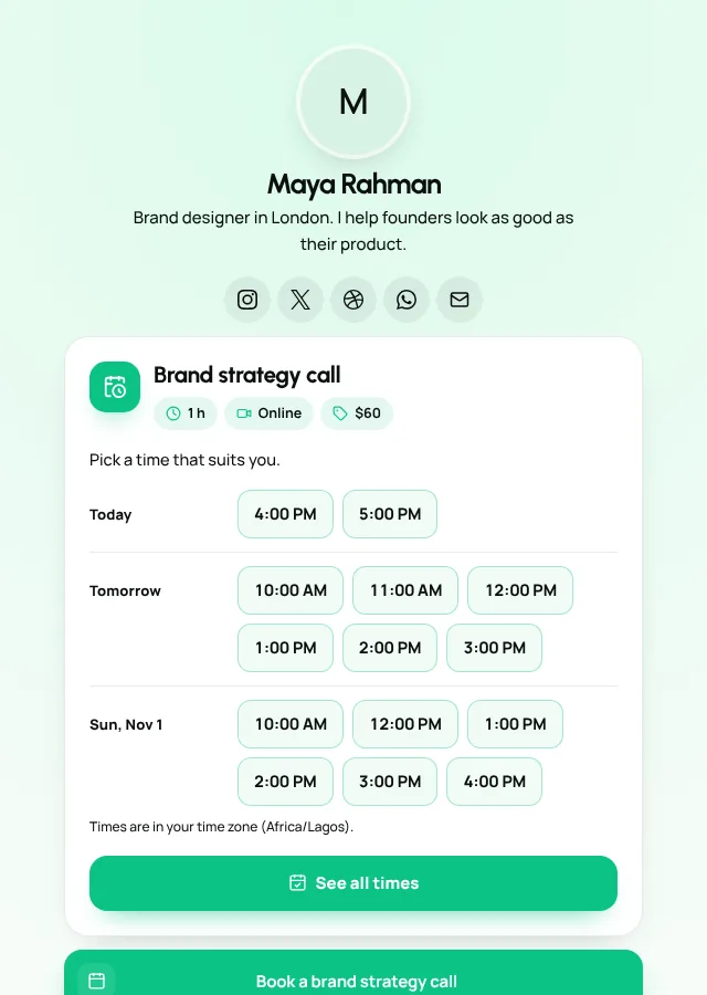 A published Weesify bio page as visitors see it on a phone