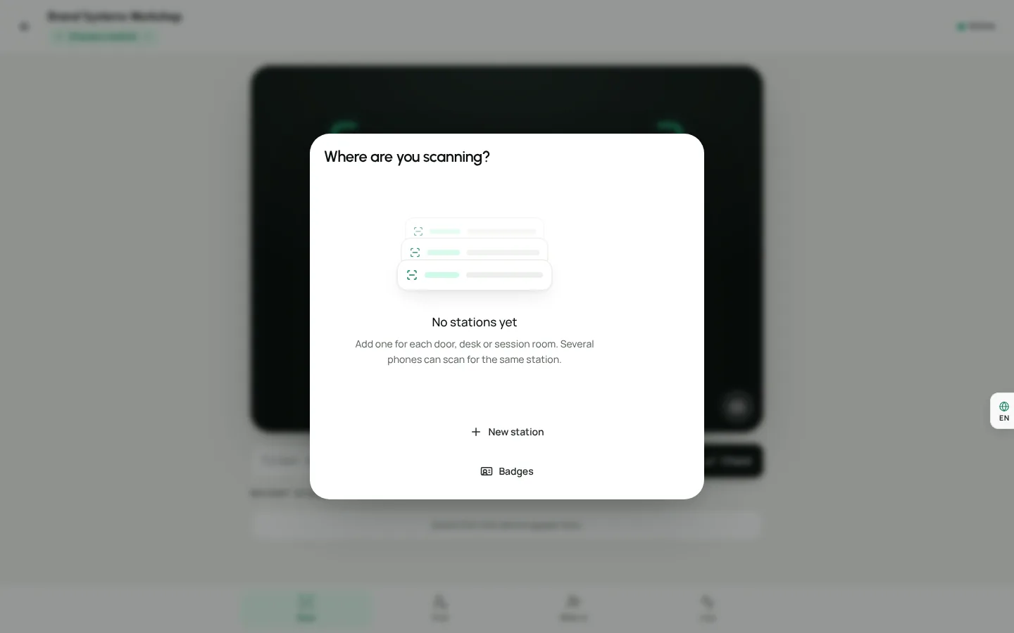 The Weesify event check-in screen scanning attendee QR tickets