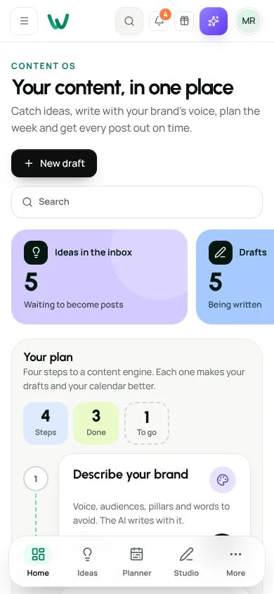 Content OS على الهاتف