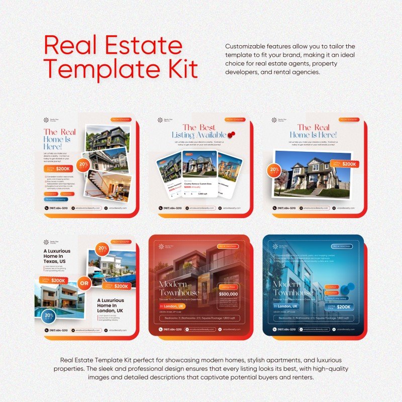 Real Estate Canva Design Templates Kit