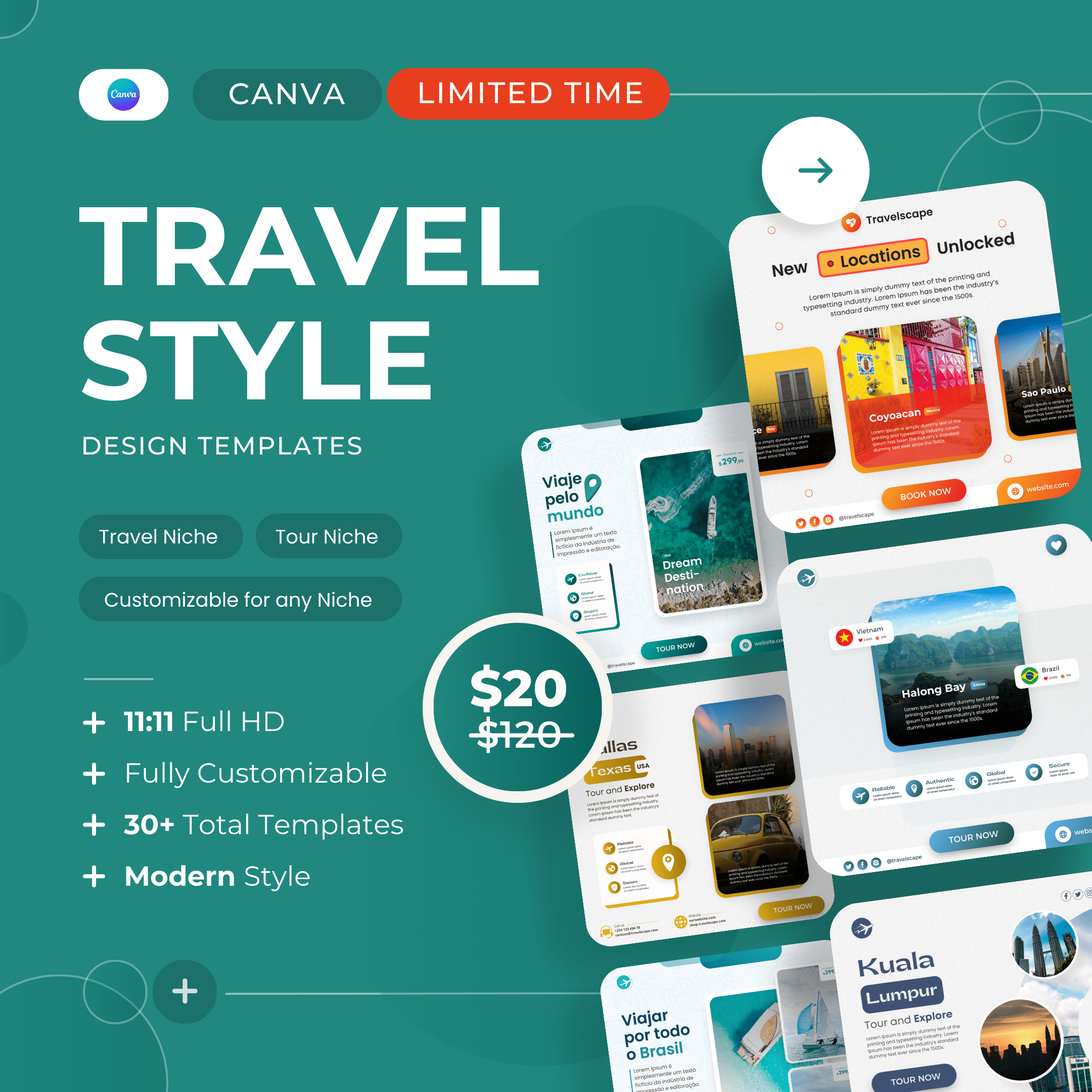 Travel Style - Travels Canva Design Templates